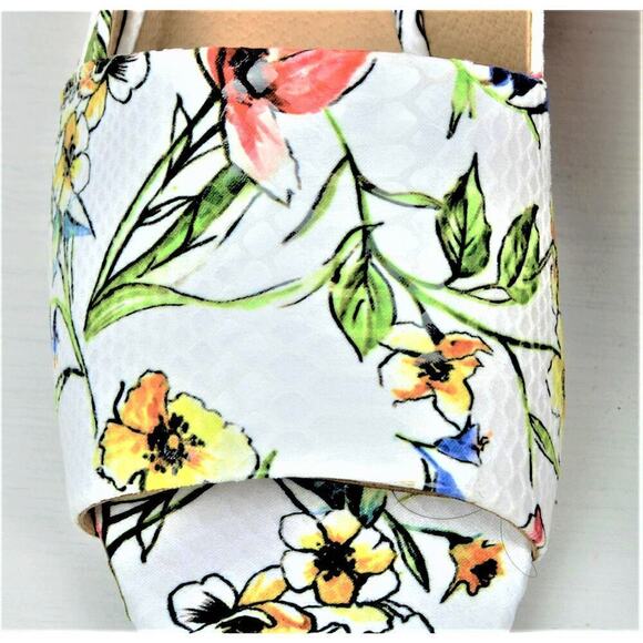 New! Aerosoles Textured Floral Print Cork Wedge Heel Comfort Slide On Shoes - Picture 4 of 7